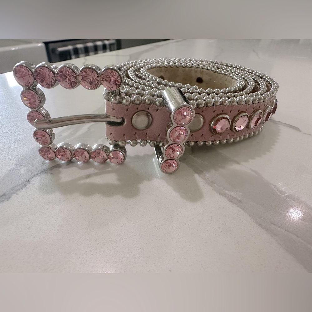 B.B. Simon Pink Belt—Genuine Swarovski Crystals